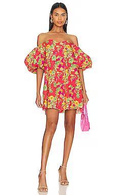 CAROLINE CONSTAS Palmer Mini Dress in Red Radiant Floral from Revolve.com | Revolve Clothing (Global)