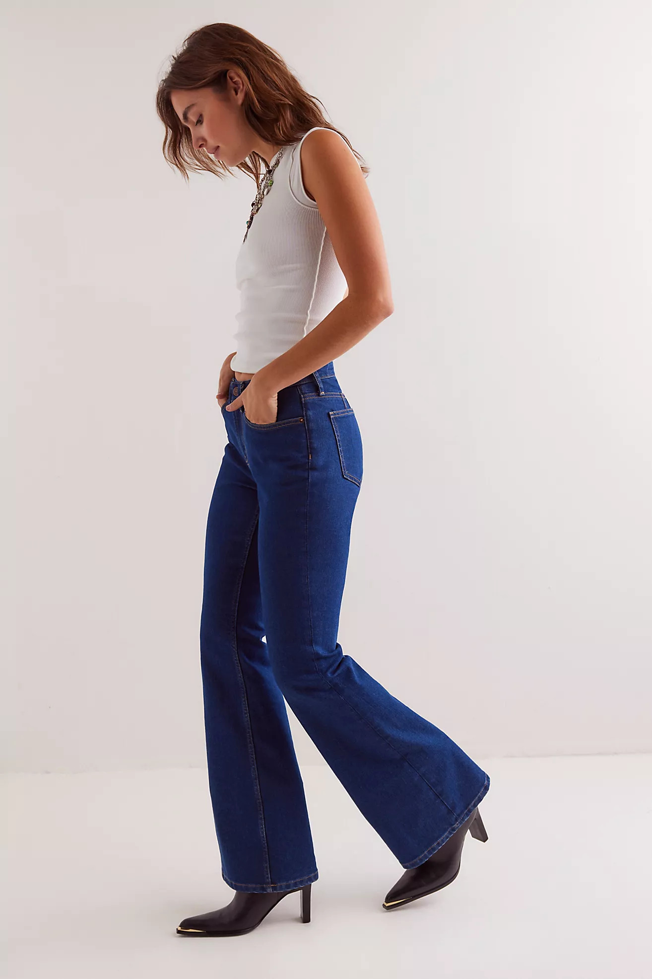 CRVY Vintage High-Rise Flare Jeans | Free People (Global - UK&FR Excluded)