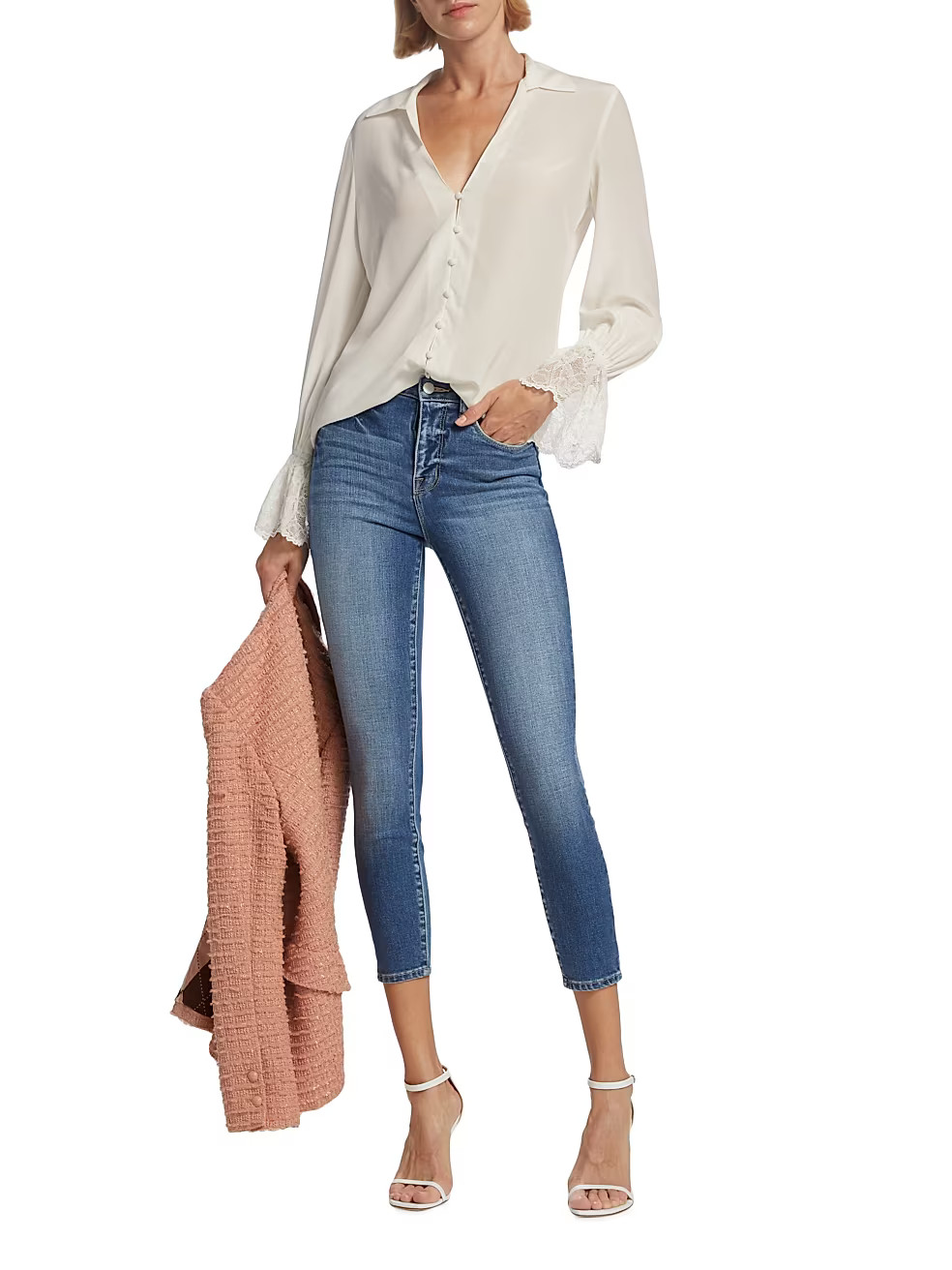 Shyla Lace-Cuff Blouse | Saks Fifth Avenue