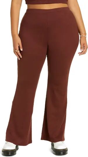 BP. High Waist Flare Cotton Blend Rib Pants | Nordstrom | Nordstrom