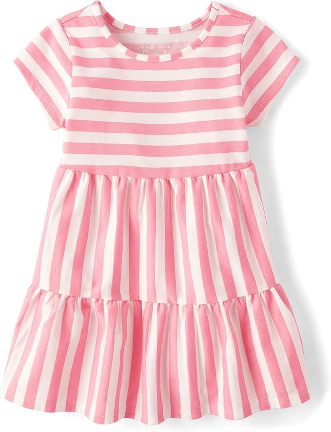The Children's Place Baby-Girls and Toddler Tiered Dress, Short Sleeve | Amazon (US)