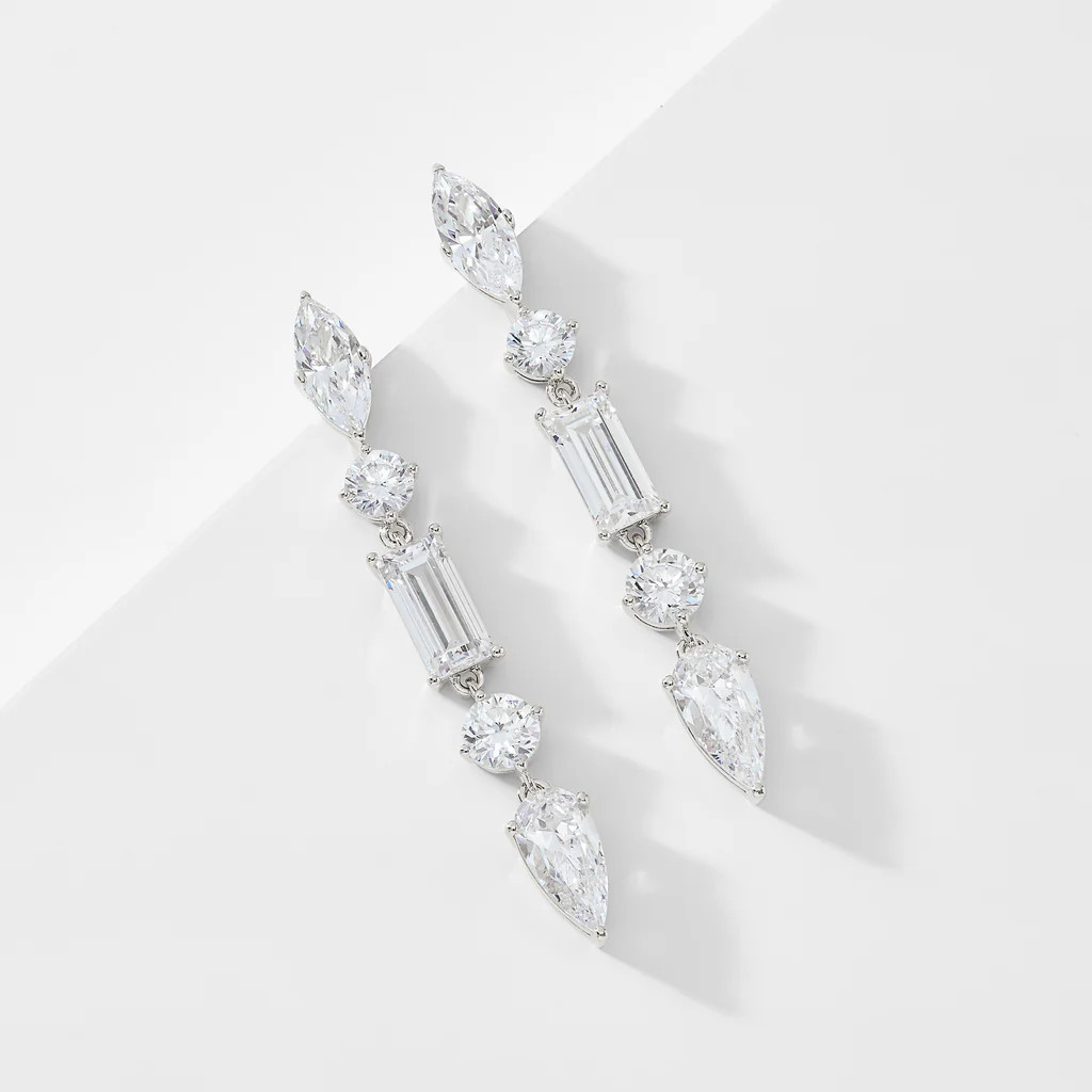 INVITATION ONLY MULTI CZ LINEAR EARRINGS | NADRI