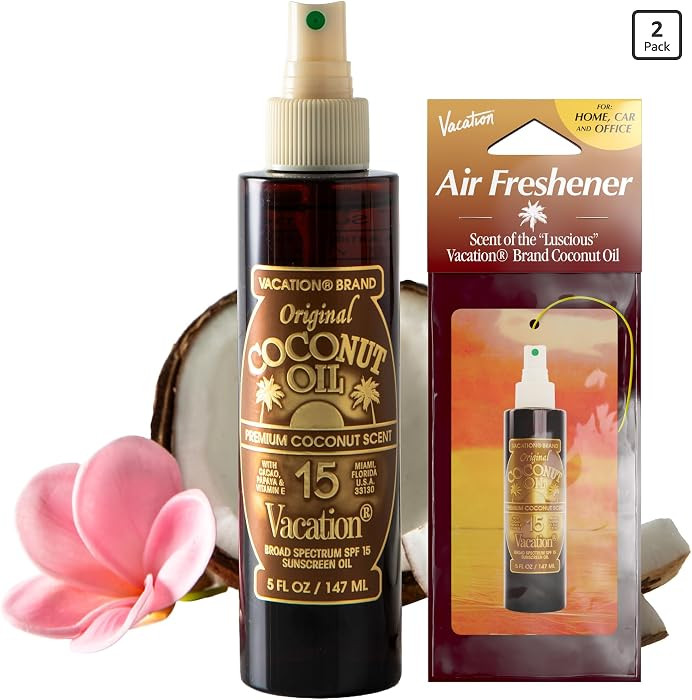 Vacation Coconut Oil SPF 15 Sunscreen Oil Spray and Air Freshener Bundle | Amazon (US)