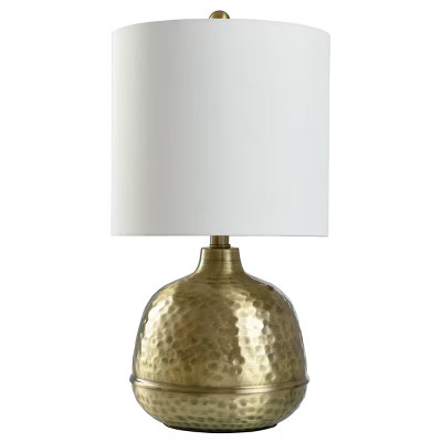 Hammered Gold Metal Table Lamp with White Shade - StyleCraft: Accent Lighting, Modern Design | Target