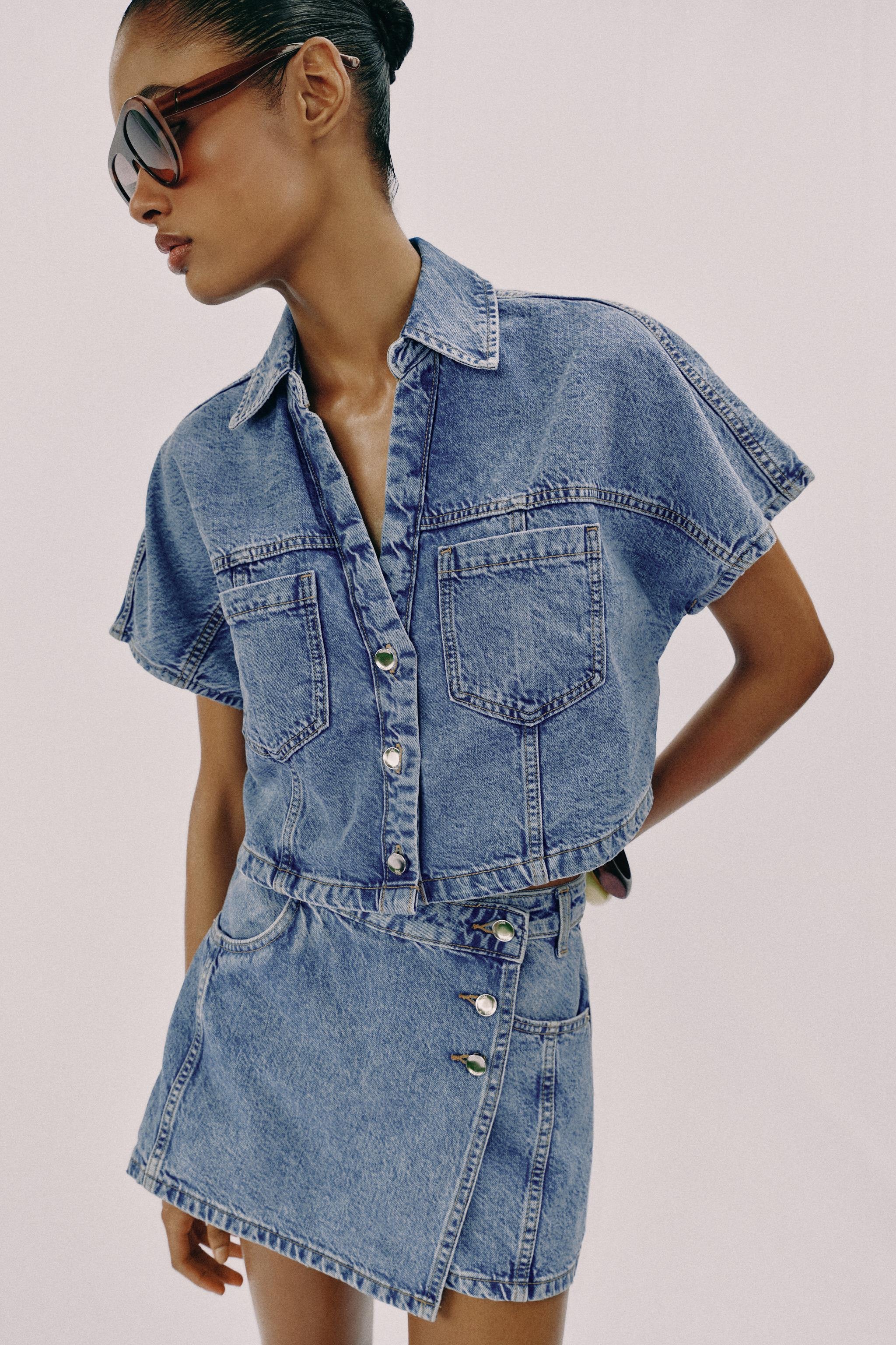 Z1975 WRAP DENIM SKORT | Zara US