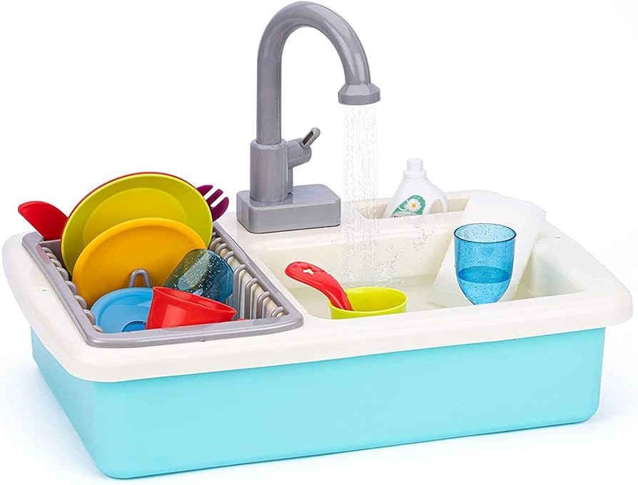 Foxswov Kitchen Play Sink Toys, Fun & Educative Kids Toy Sink, Electric Dishwasher Playing Toy wi... | Amazon (US)