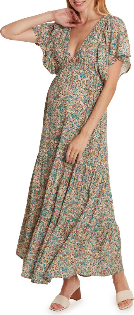 Victoria Floral Cotton Nursing/Maternity Maxi Dress | Nordstrom