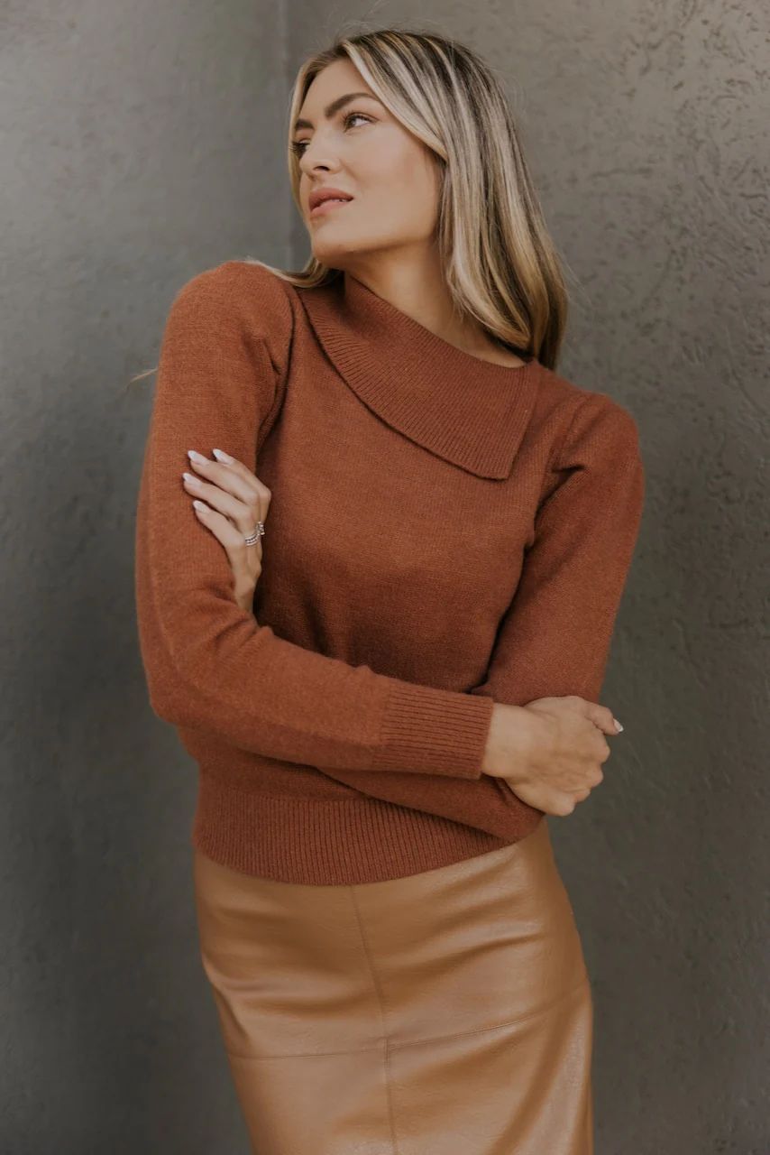 Get The Picture Cowl Neck Sweater | Roolee