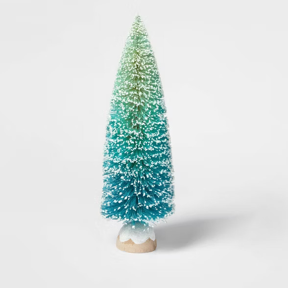 12in Large Blue Bottle Brush Christmas Tree Decorative Figurine - Wondershop™ | Target