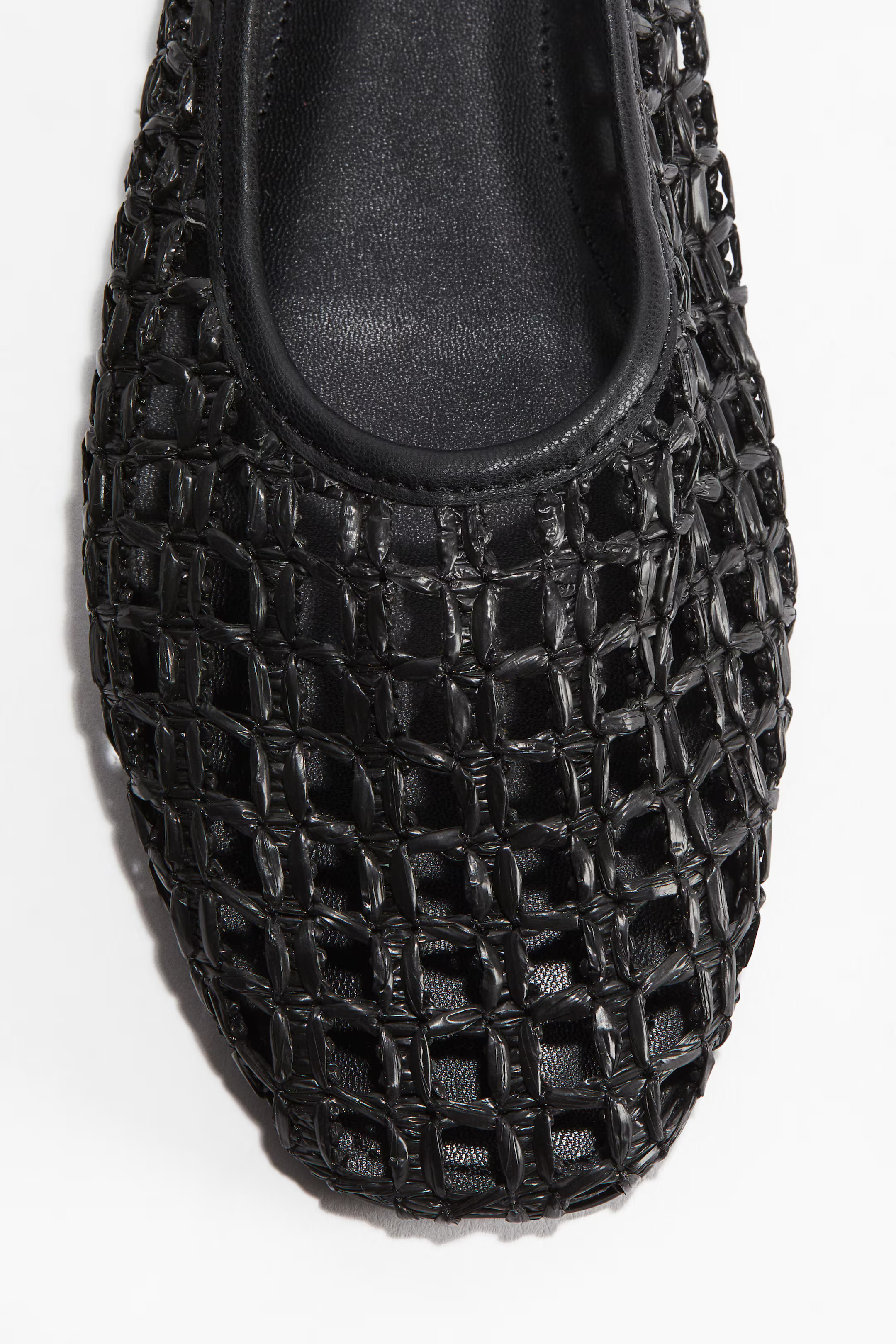 Straw ballet flats - Black - Ladies | H&M GB | H&M (UK, MY, IN, SG, PH, TW, HK)