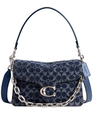 COACH Small Chain Tabby Shoulder Bag in Signature Denim  - Macy's | Macy's