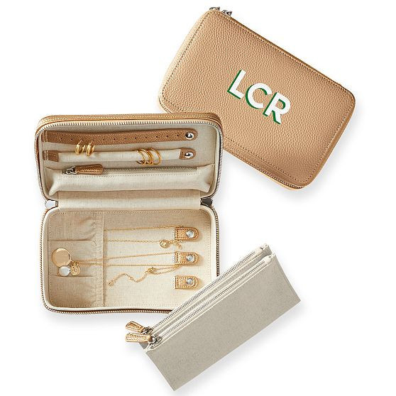 Medium Travel Jewelry Case, Rose Gold, Printed | Mark and Graham