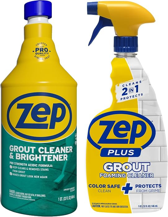 Zep Grout Cleaner and Brightener - ZU104632 - Deep Cleaning Formula Plus Grout Foaming Cleaner - ... | Amazon (US)
