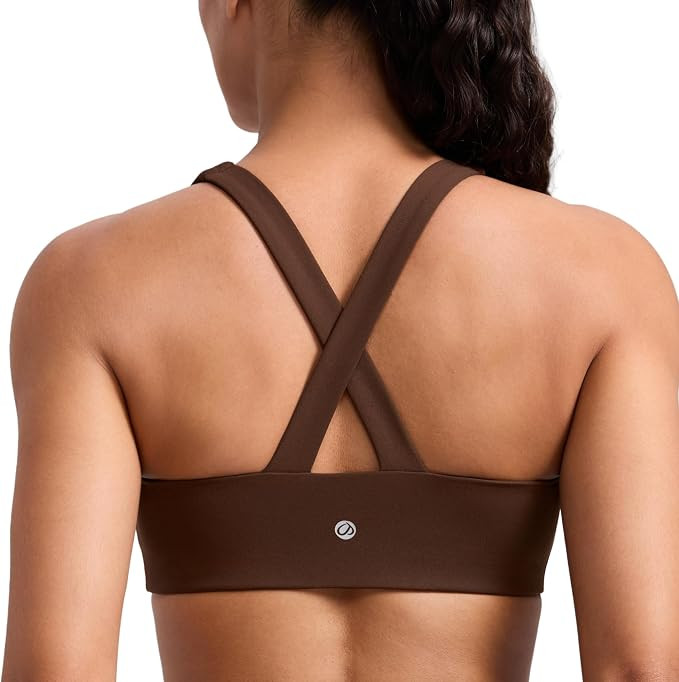 CRZ YOGA SculptAir Cross Back Sports Bras | Medium Support, Removable Pads, Yoga, Scoop Neck, Wid... | Amazon (US)