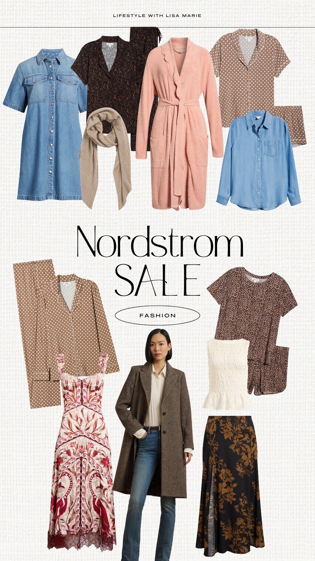 Nordstrom sale fashion finds! Fall and winter elevated casual outfits. Soft short and pant pajama sets and bathrobes. Denim dresses, shirts and cover-ups. Cashmere shawls and scarves. Pea coats and cardigans. Floral print dresses and skirts for fall and winter.  

 #LTKSeasonal #LTKSaleAlert #LTKPetite