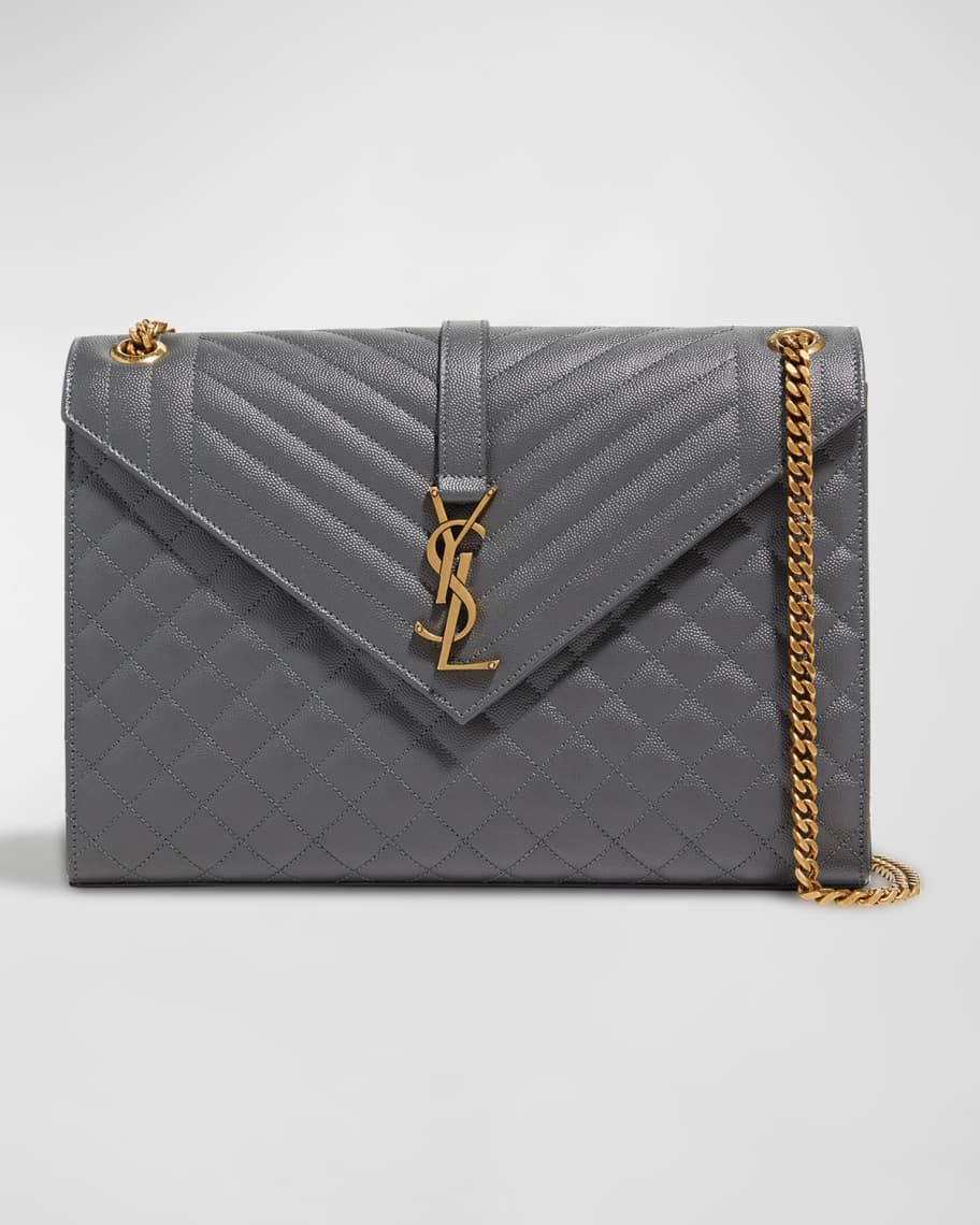 Saint Laurent Monogram YSL Large Tri-Quilted Envelope Chain Shoulder Bag | Neiman Marcus