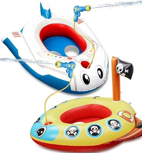 HopeRock 2 Pack Kids Pool Float with Water Gun,Inflatable Ride-on Airplane Swimming Toddler Pool ... | Amazon (US)