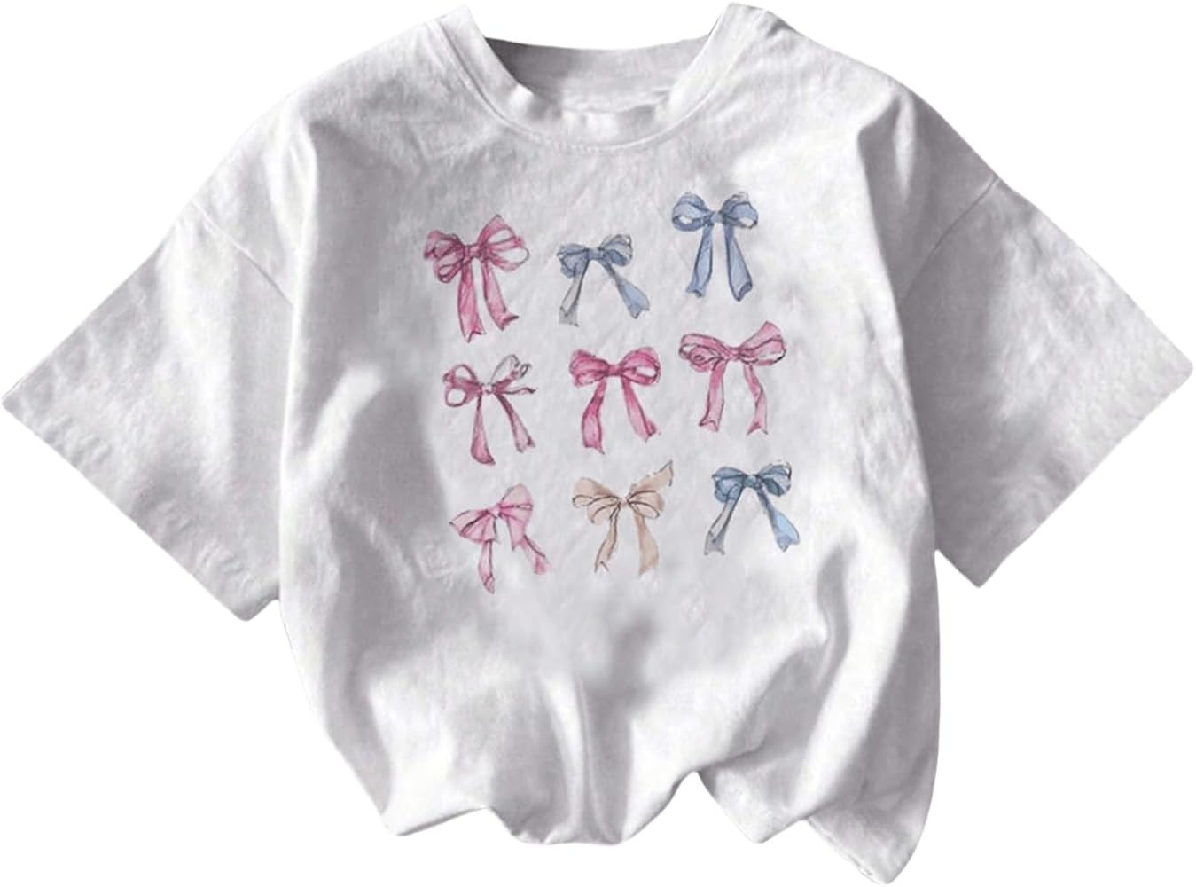 Girl's Cute Graphic T Shirts Short Sleeve Crewneck Tees Summer Trendy Preppy Tops Clothes | Amazon (US)
