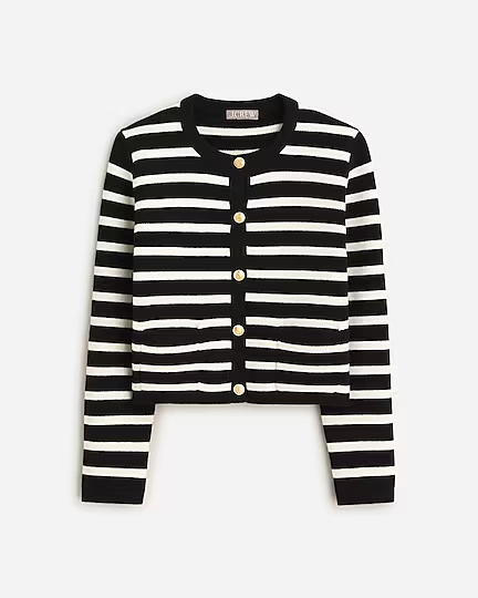 Emilie patch-pocket sweater lady jacket in stripe | J. Crew US