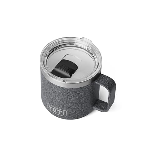 YETI Rambler 14 oz Ceramic Lined Stackable Mug, Vacuum Insulated, Stainless Steel with MagSlider Lid, Black Stone | Amazon (US)