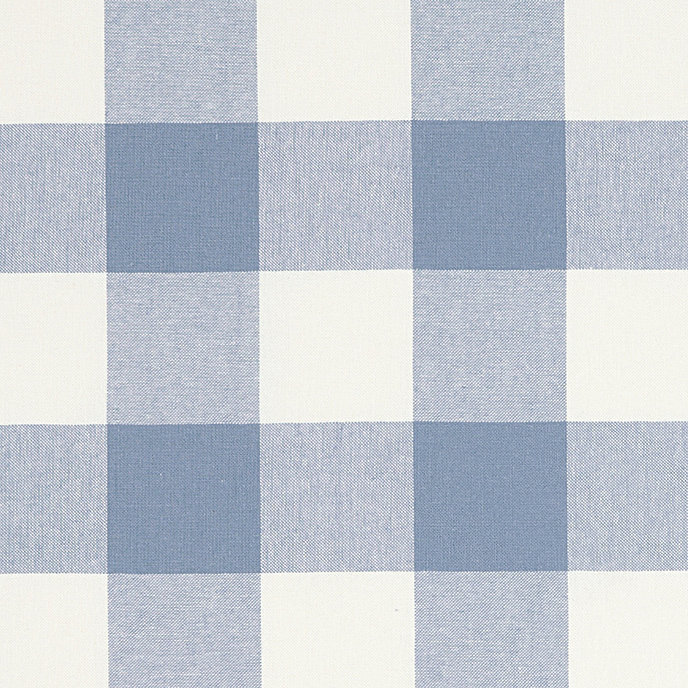 Buffalo Check Cornflower Upholstery Fabric by the Yard Indoor Linen Cotton | Ballard Designs, Inc.