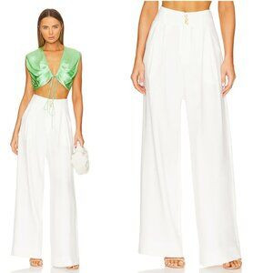 The Femm | Fiona Wide Leg High Rise Pleated Pant in White Size XS | Poshmark