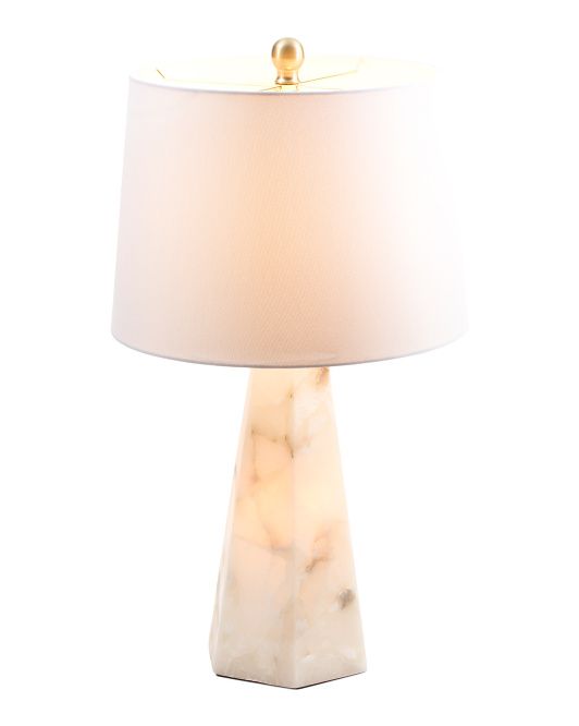 25.5in Alabaster Table Lamp With Nightlight | TJ Maxx