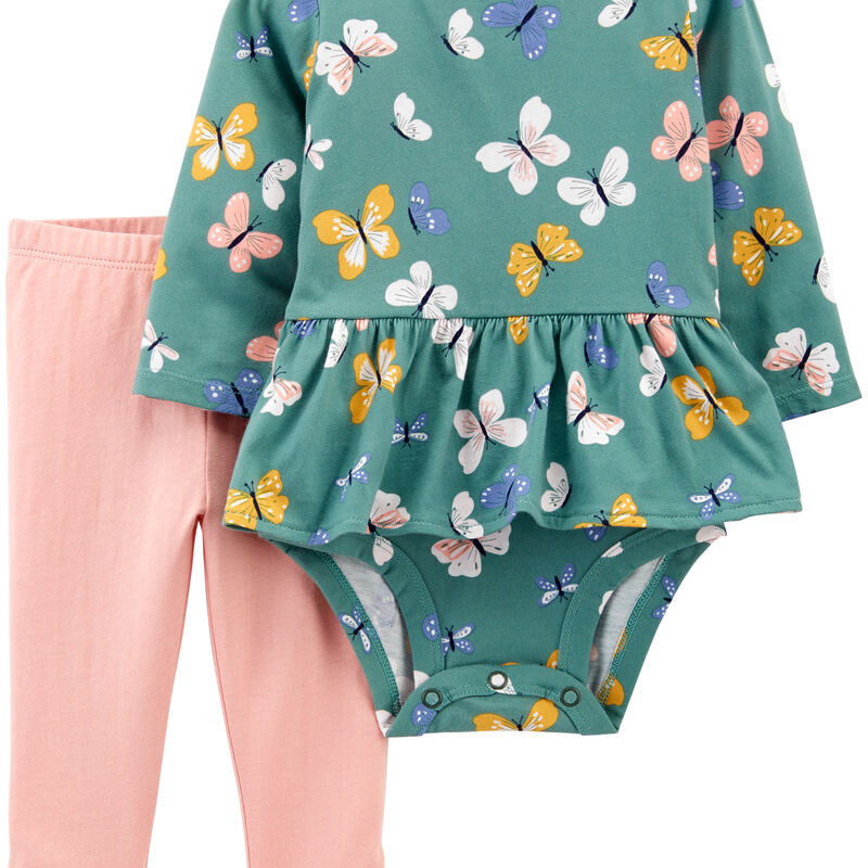 2-Piece Butterfly Peplum Bodysuit Pant Set | Carter's