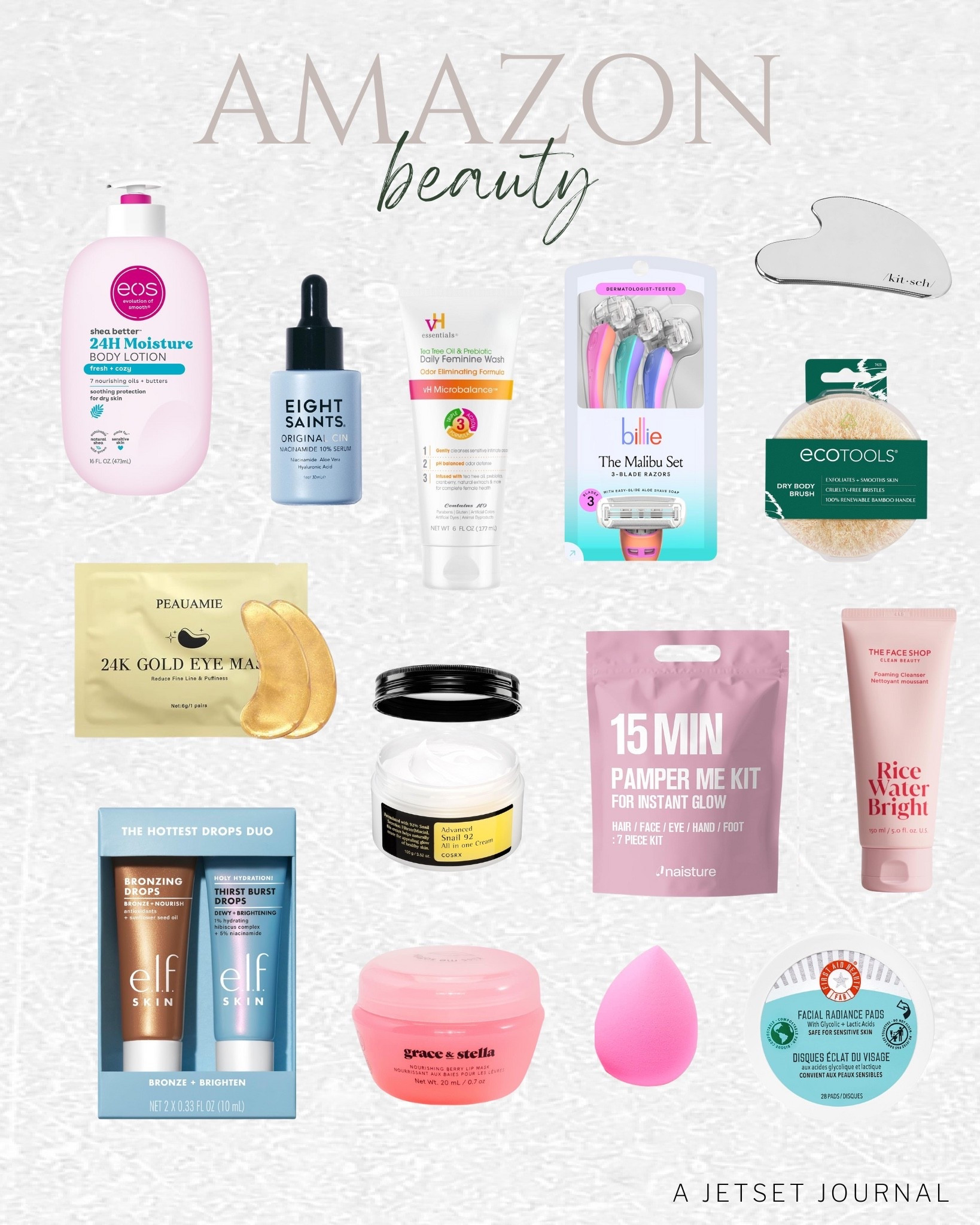 Amazon beauty favorites you need to get now!
eos body lotion, the face shop foaming cleanser, gold eye mask, winter beauty, winter makeup, beauty must have, beauty finds, transitional season, amazon beauty, affordable finds, amazon favorite

#LTKU #LTKSeasonal #LTKFindsUnder50