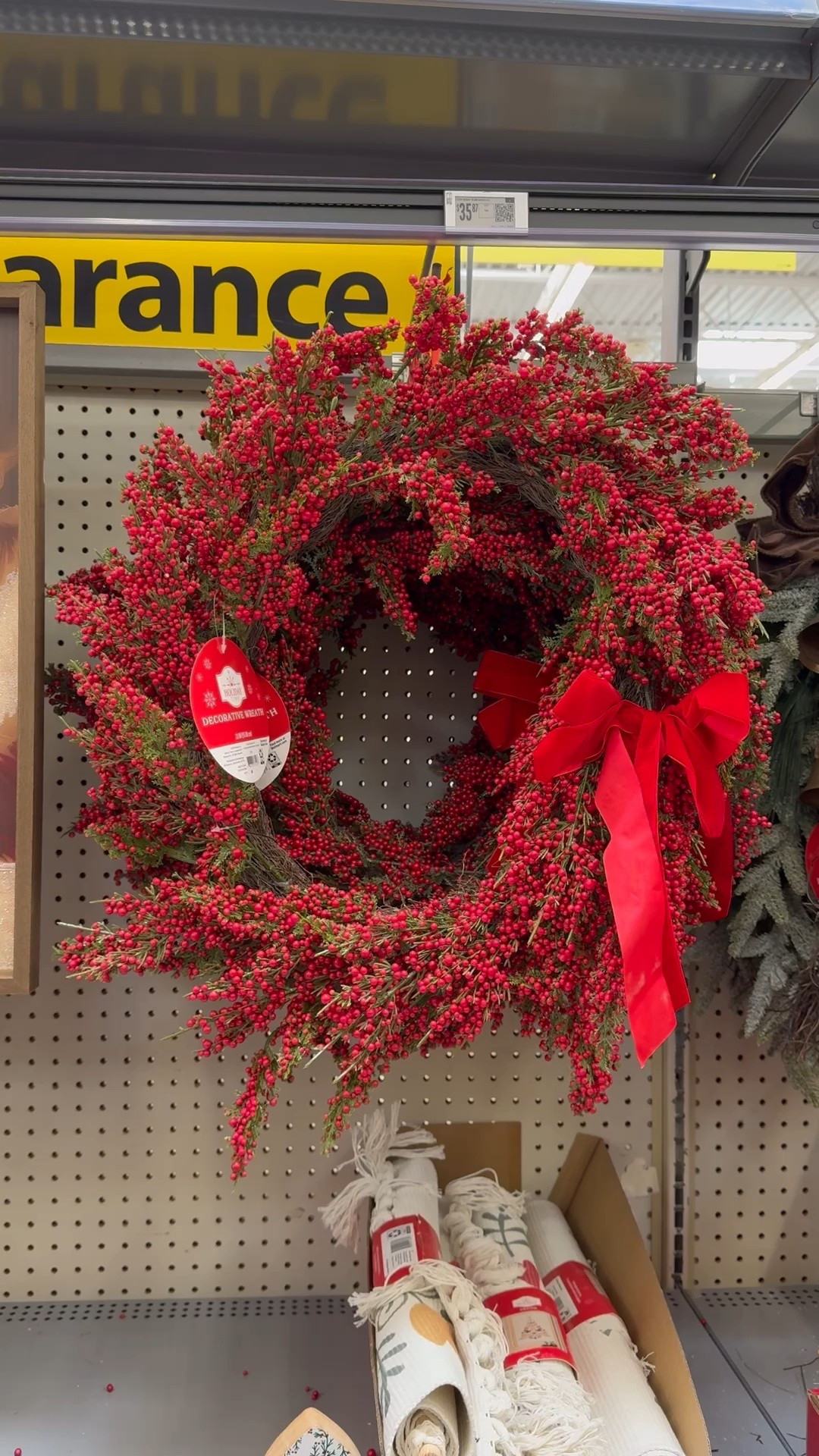 Red berries Christmas wreath with bow! Walmart Christmas. Christmas decor. Christmas wreath. Christmas finds. Walmart finds. 

#LTKHoliday #LTKHome #LTKStyleTip