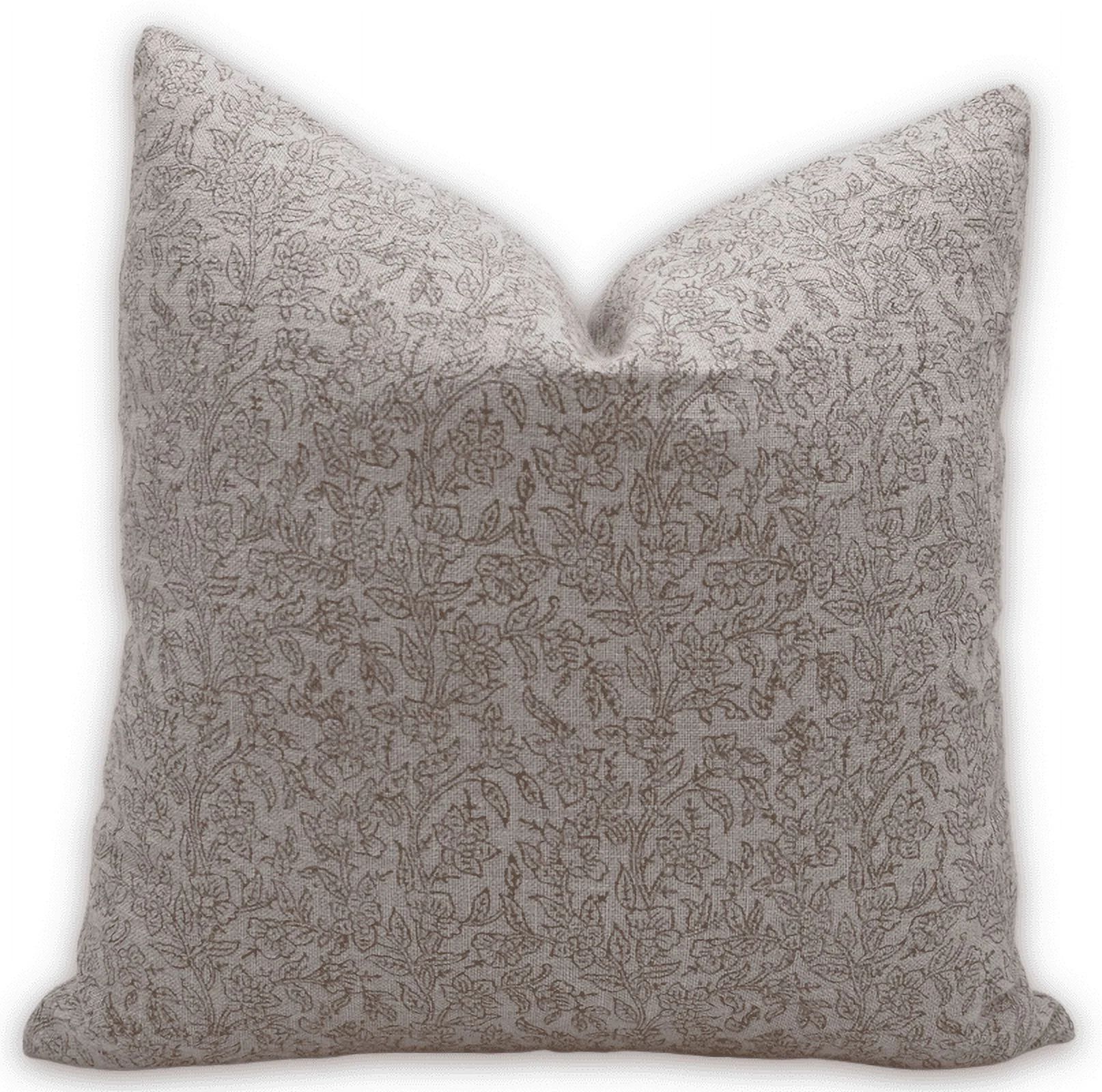 Fabdivine Block Print Throw Pillow Cover, 14x14 Inch Thick Linen Decorative Pillowcase, Geometric... | Walmart (US)