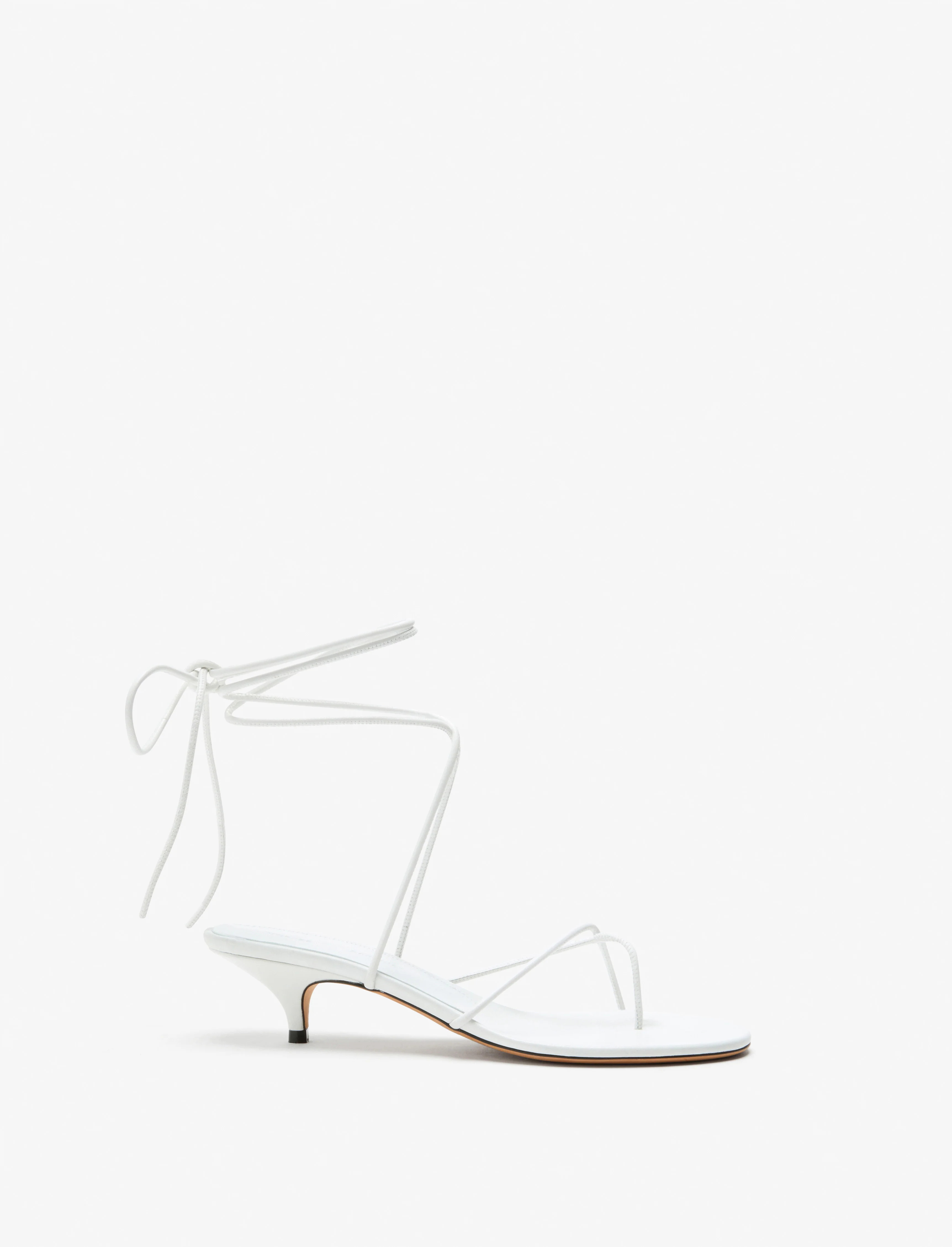 Proenza Schouler Slash Tie Sandals in Capretto Leather- White | Proenza Schouler LLC