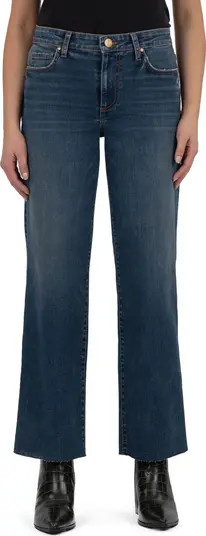 High Waist Raw Hem Wide Leg Jeans | Nordstrom