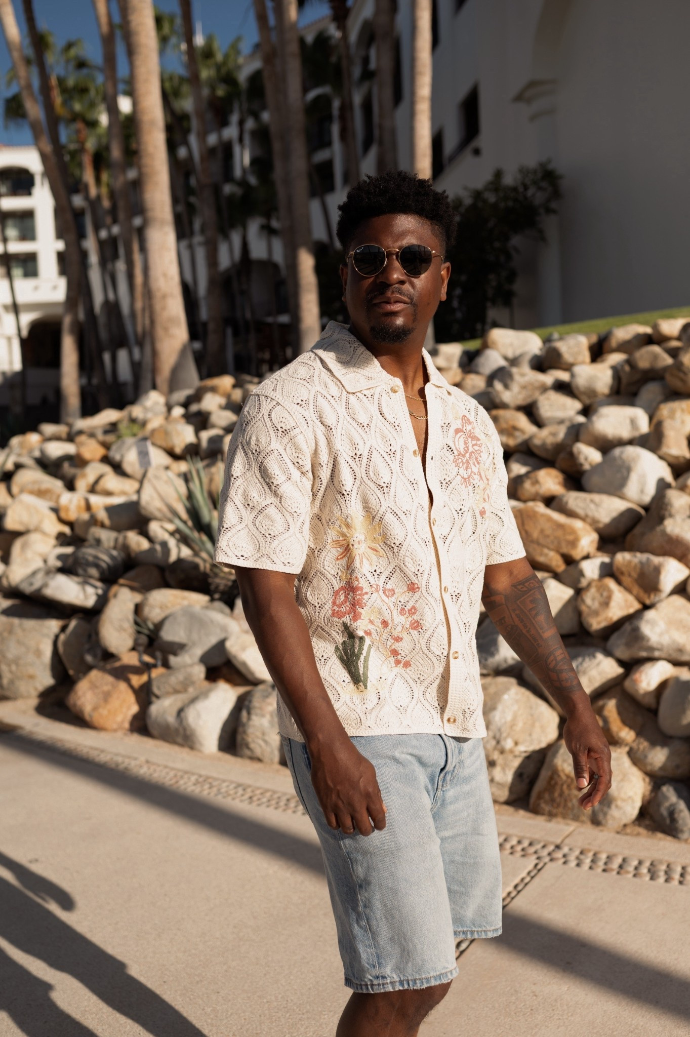 Men's vacation spring break summer shirt (sold out but linked similar from same brand) and baggy denim shorts 

#LTKMens #LTKootd #LTKTravel