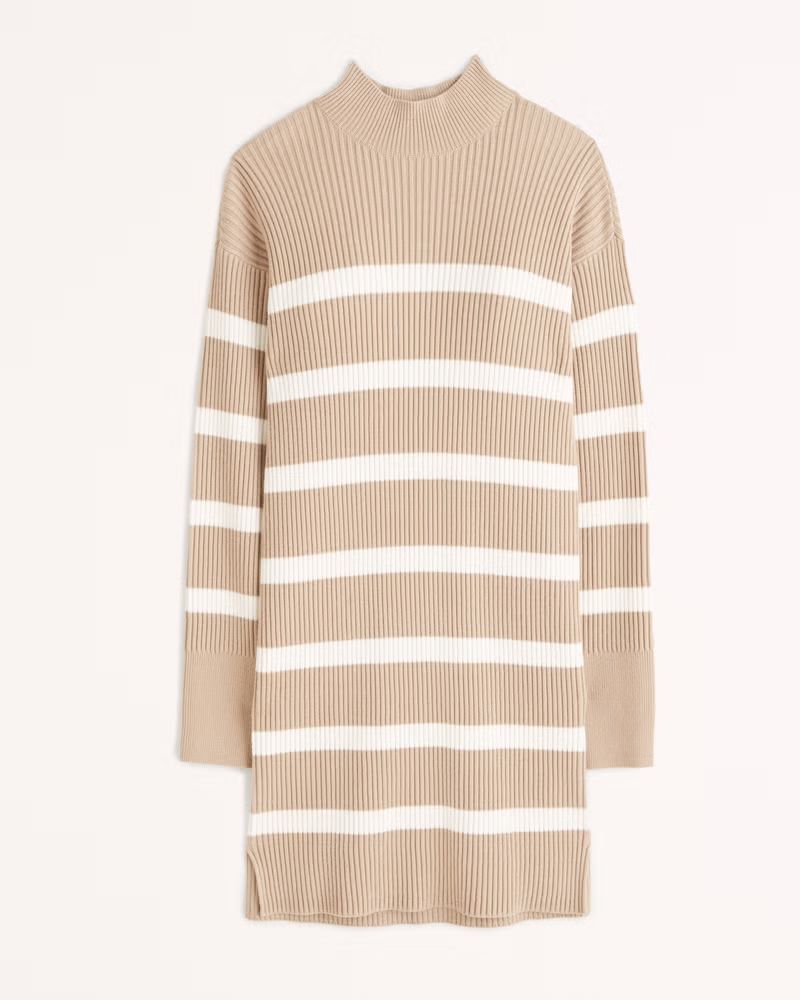 Women's Long-Sleeve Mockneck Mini Sweater Dress | Women's New Arrivals | Abercrombie.com | Abercrombie & Fitch (US)