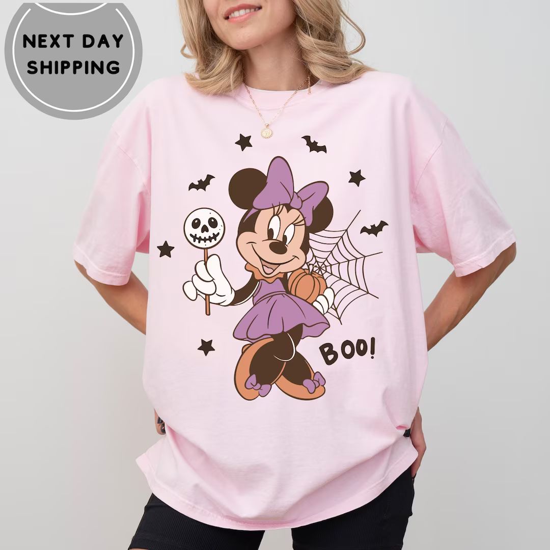 Retro Minnie Pumpkin Halloween Shirt, Disneyworld Halloween Boo T-shirt, Disneyland Halloween Par... | Etsy (US)