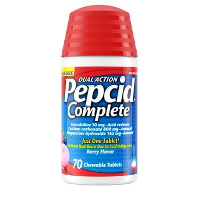Pepcid Complete Acid Reducer + Antacid Chews - Heartburn Medicine Tablets - Berry - 70ct | Target