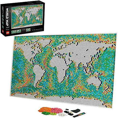 LEGO Art World Map 31203 Building Toy; Meaningful, Collectible Wall Art for DIY and Map Enthusias... | Amazon (US)