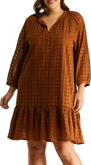 Montauk Long Sleeve Cotton Eyelet Dress | Nordstrom