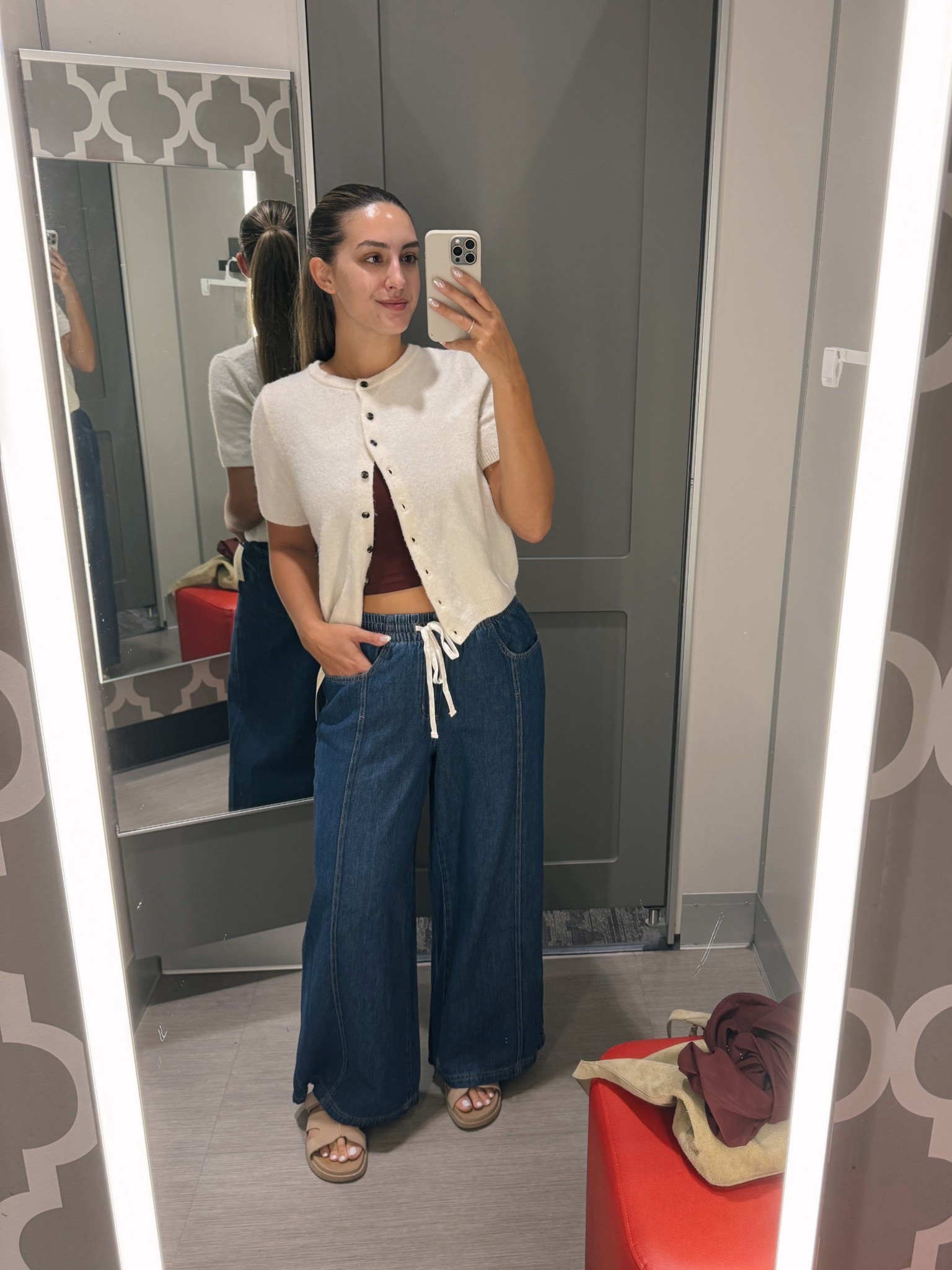 Pull on tie waist denim! Wearing a size medium. I’m 5’10. Comes in a lighter wash as well! 

#LTKSaleAlert #LTKTall #LTKStyleTip