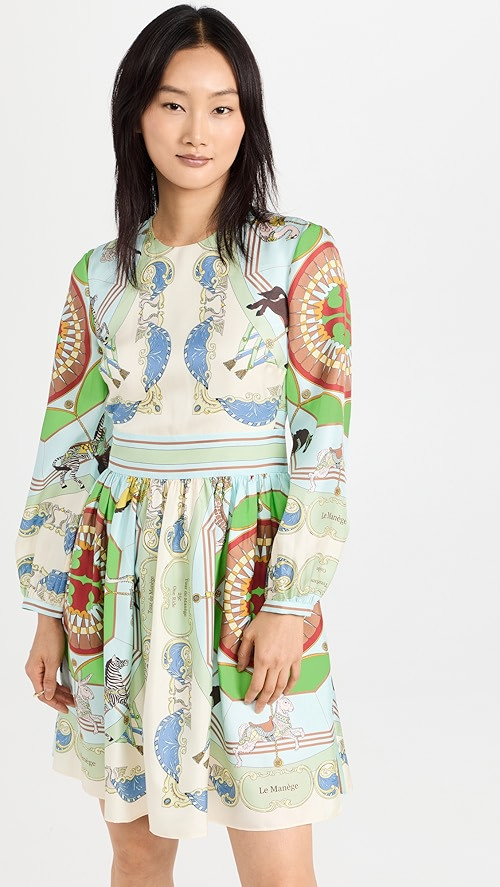 Short Printed Silk Dress | Shopbop