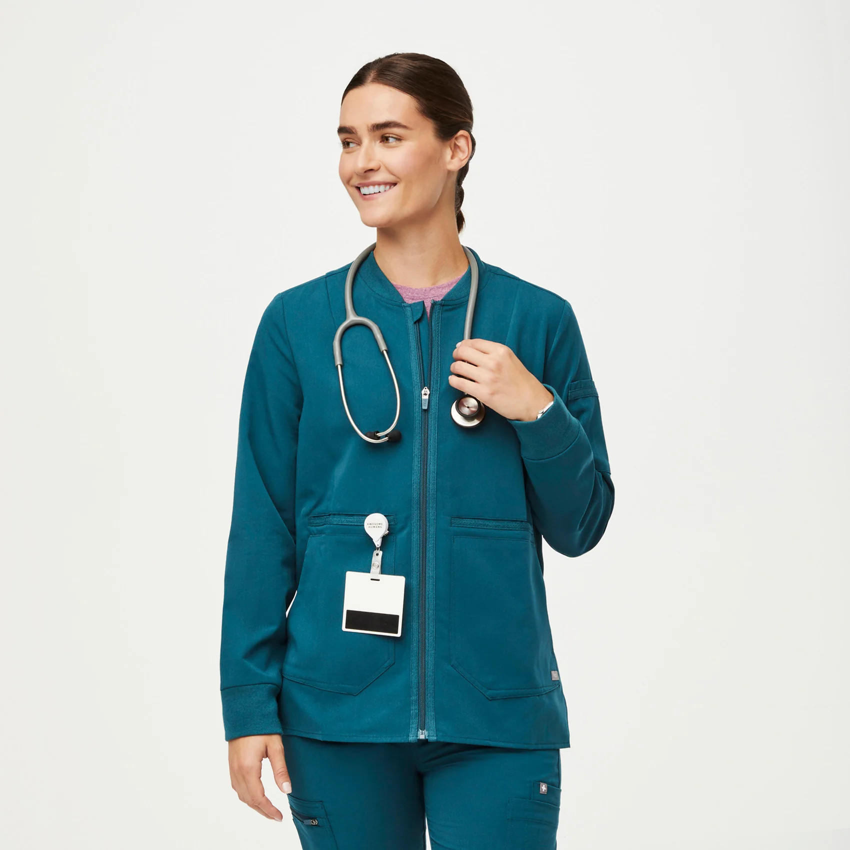 Women's Bellery Scrub Jacket - Caribbean Blue · FIGS | FIGS