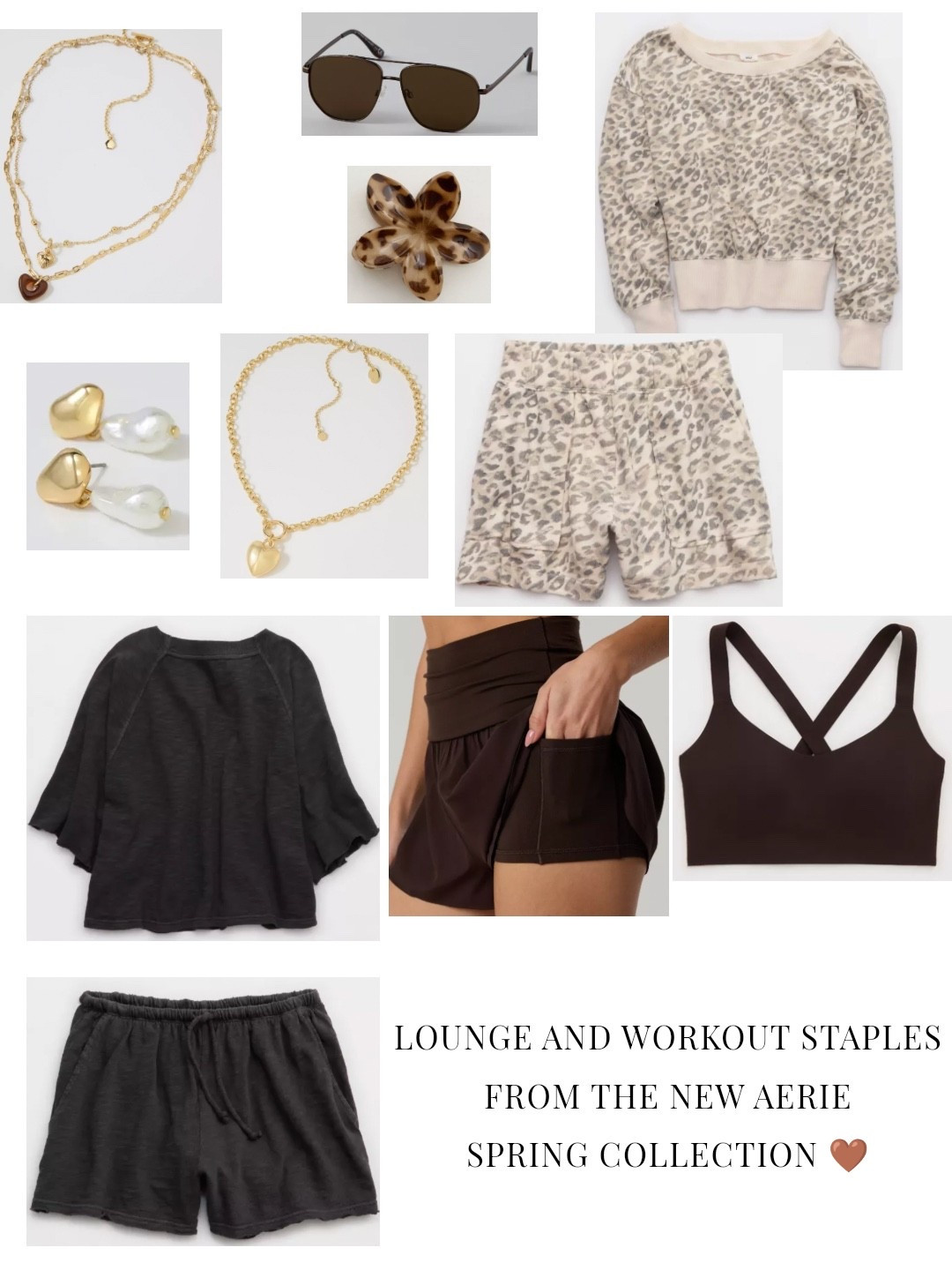 Neutral lounge and workout staples from the new Aerie spring collection 🤎
Leopard sets, soft charcoal lounge pieces, and a sleek chocolate workout set make the perfect mix of cozy and sporty for spring.

#LTKootd #LTKActive #LTKgrwm