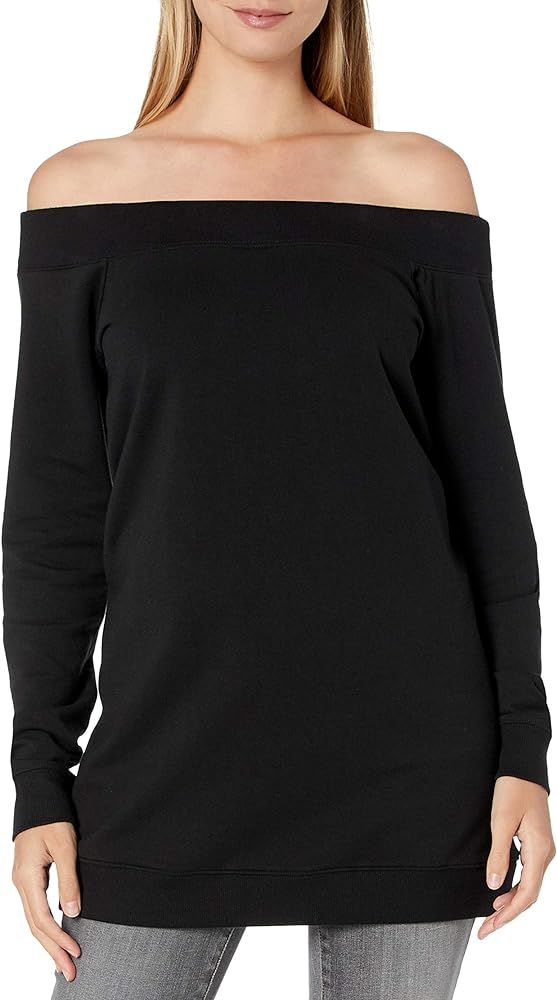 Amazon Brand - Daily Ritual Women's Relaxed Fit Terry Cotton and Modal Cold Shoulder Tunic | Amazon (US)