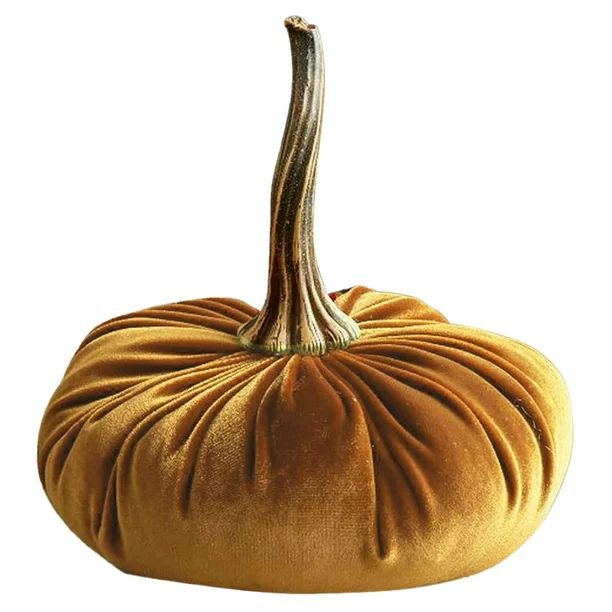 Velvet Pumpkin 11cm Decoration for Table Desk Party Thanksgiving (Gold) - Walmart.com | Walmart (US)