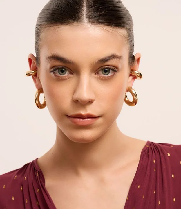 Brinco e Piercing Meia Argola em Metal Bold Dourado - Lojas Renner | Renner (BR)