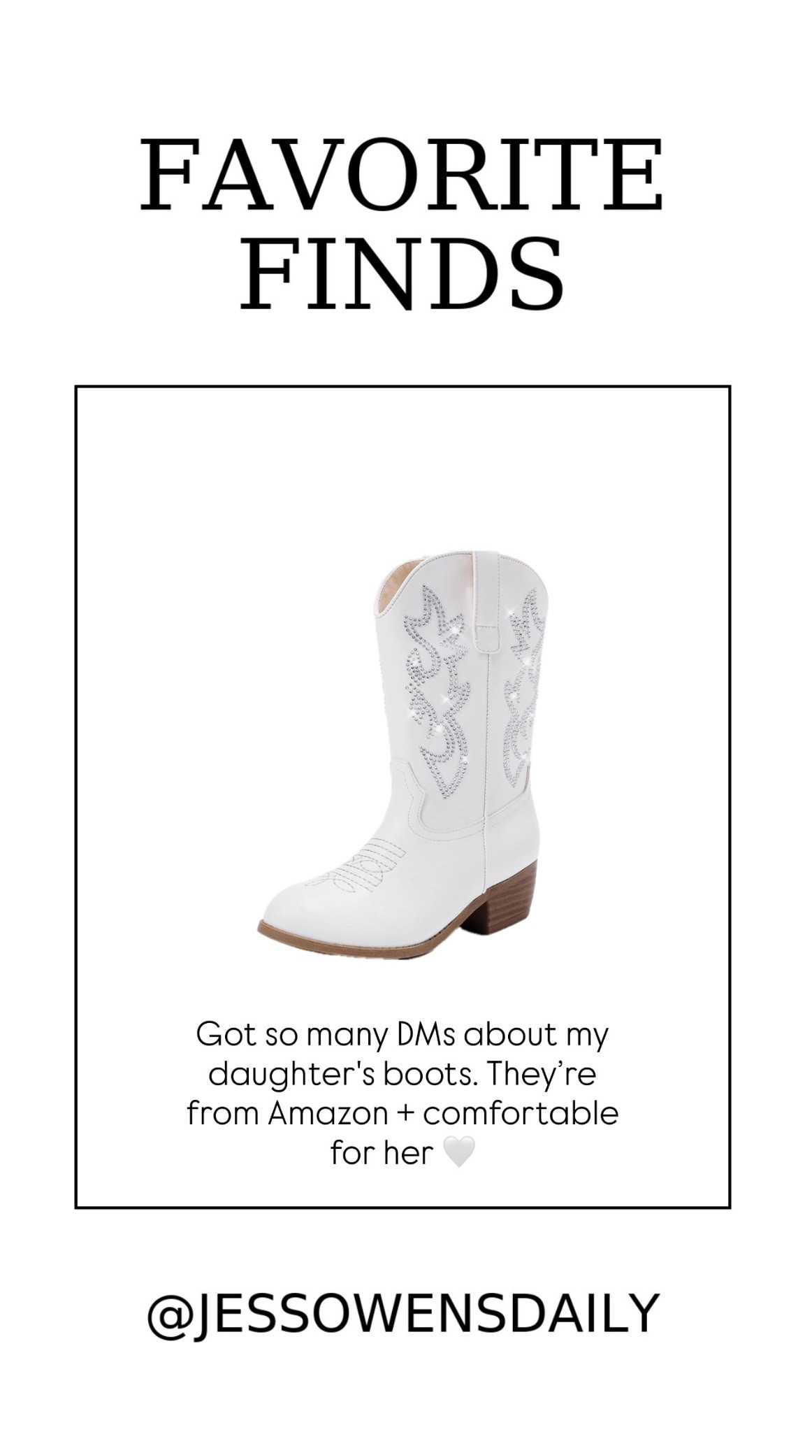 These little girl cowgirl boots from Amazon have been such a hit! She says that they are comfortable and we have gotten so many compliments. If you're looking for a reasonable pair of cowgirl boots for your daughter definitely check them out!! 

#LTKKids #LTKdayinmylife #LTKBaby