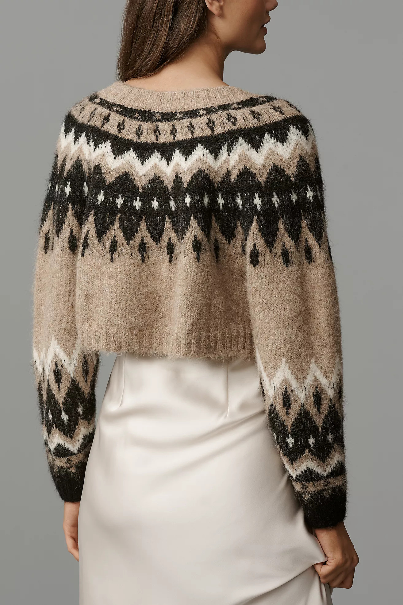 By Anthropologie Fair Isle Cropped Cardigan Sweater | Anthropologie (US)