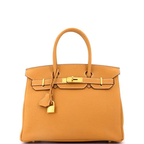 Pre-Owned Hermes Birkin Handbag Brown Togo with Gold Hardware 30 in White at Nordstrom, Size Small | Nordstrom