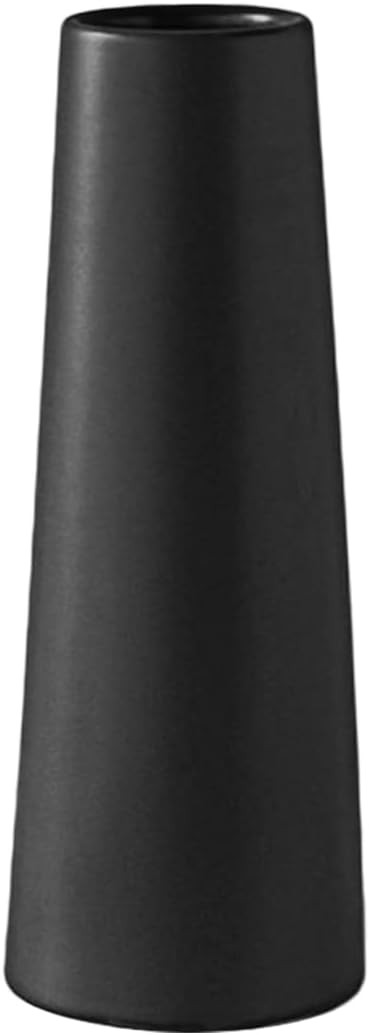 Black Ceramic Vase, 10 Inch Flowers Vase for Pampas Grass, Rustic Table Vase for Centerpieces, Si... | Amazon (US)